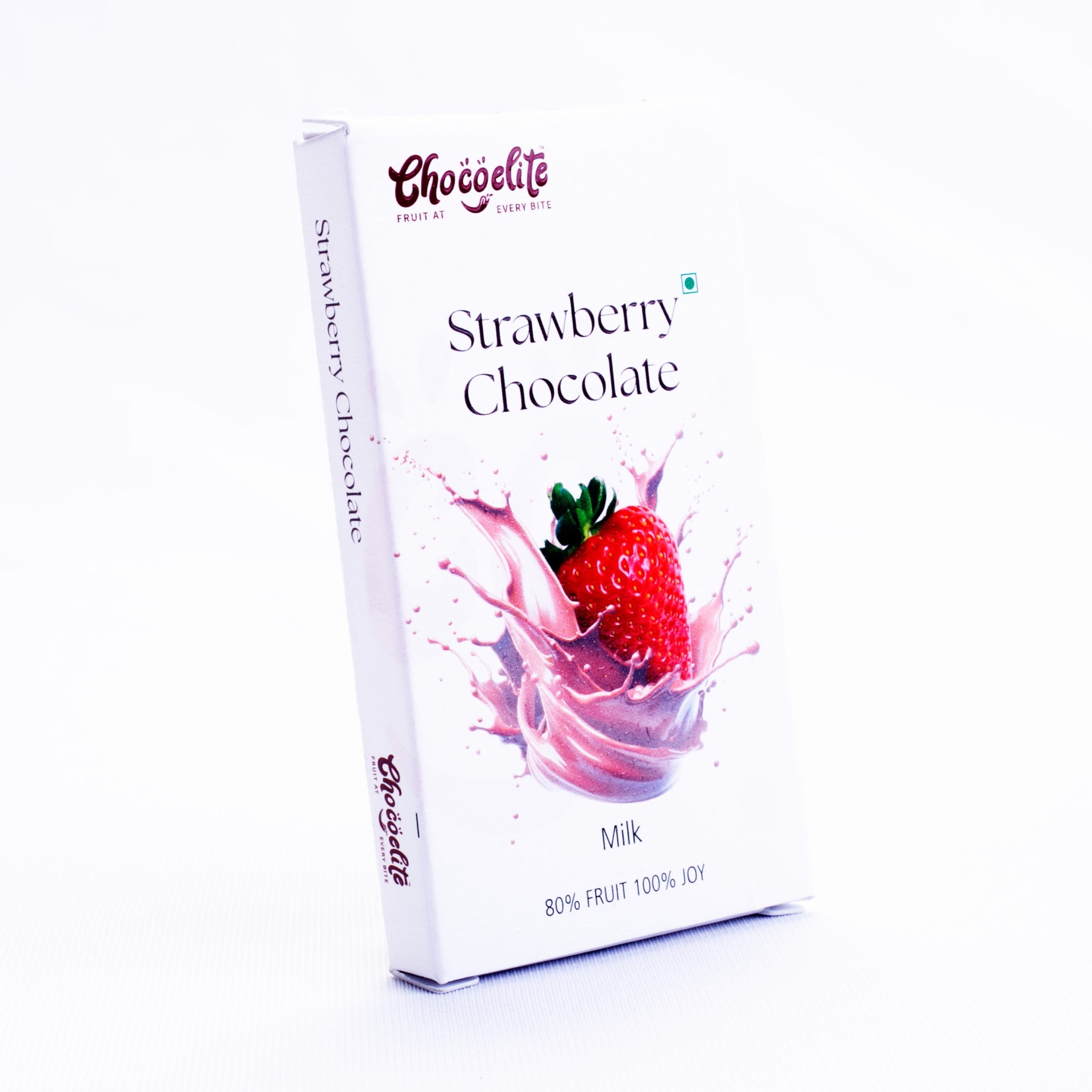 Strawberry milk chocolate made with real fruit pulp