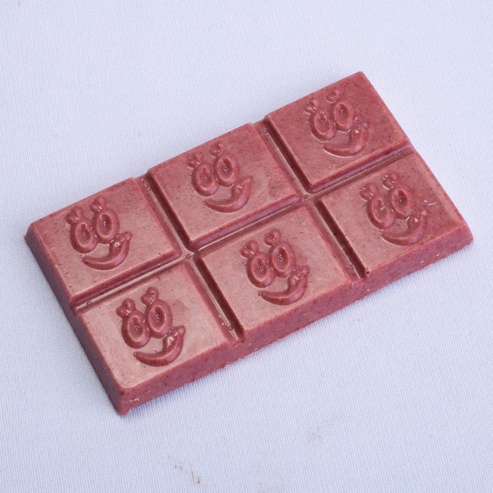 Strawberry fruit chocolate bar as a candy alternative