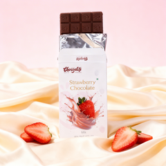 Strawberry real fruit milk chocolate bar