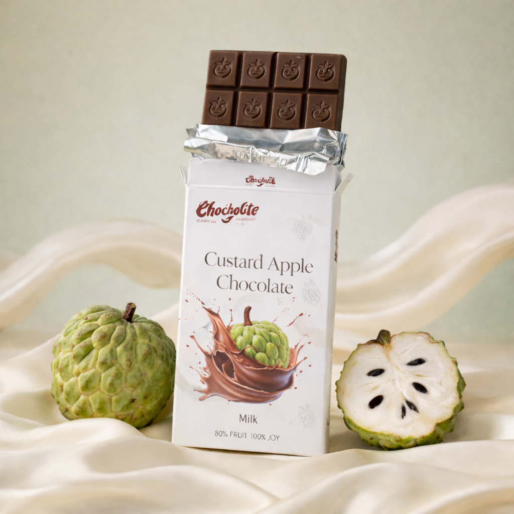 Milk chocolate with real custard apple pulp